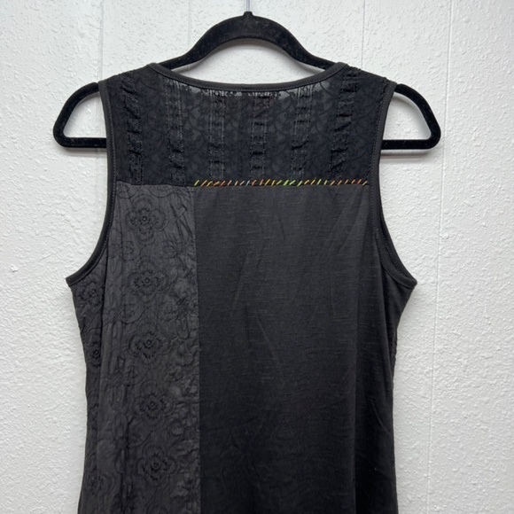 Vintage Sylc Camisa Dress S/M Y2K Embroidered Whimsigoth Fairygoth 3D Floral - Picture 7 of 12